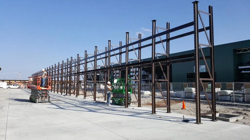 Steel building construction by LV Construction LLC in Nebraska